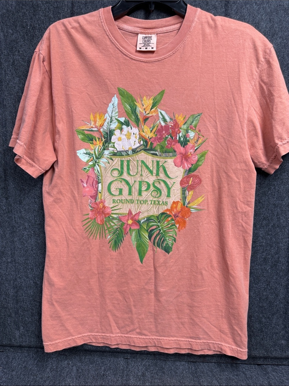 Junk Gypsy Women's Coral Floral Graphic Tee